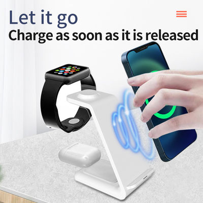 Υψηλής απόδοσης ασύρματη φόρτιση Qi Stand White 3 σε 1 Μαγνητική ασύρματη φορτιστή