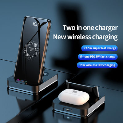 2 σε 1 Γρήγορο ασύρματο φορτιστή Qi Power Bank 15W Πολυλειτουργικό