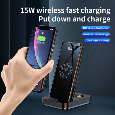 2 σε 1 Γρήγορο ασύρματο φορτιστή Qi Power Bank 15W Πολυλειτουργικό