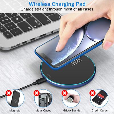 Φορητή 2 σε 1 Qi ασύρματη φόρτιση Pad 10W καθρέφτη επιφάνεια για κινητό τηλέφωνο