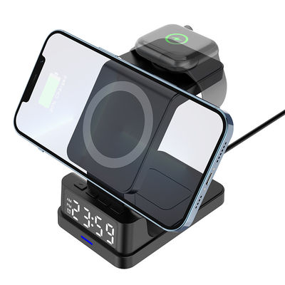 Γρήγορη κινητή ασύρματη φόρτιση Qi 15W 3 σε 1 για ρολόι τηλεφώνου