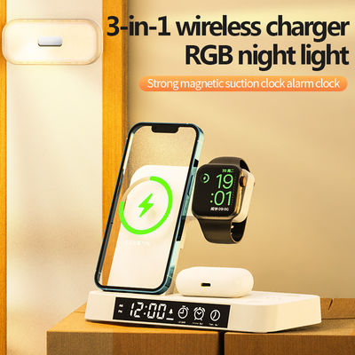 Πολυλειτουργική ασύρματη φόρτιση Qi Dock Stand CE πιστοποιημένη με ρολόι