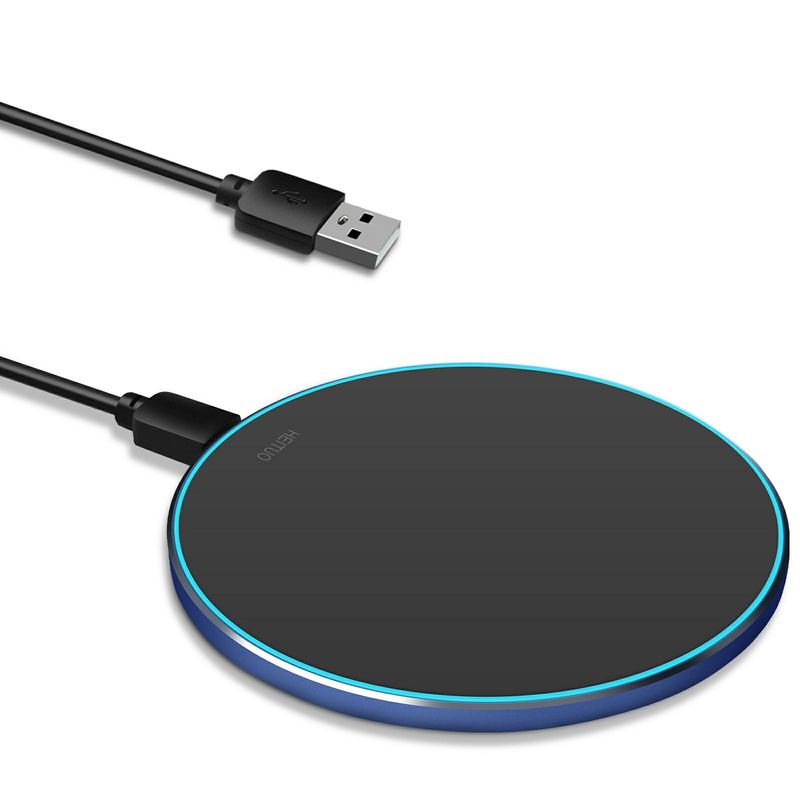 Φορητή 2 σε 1 Qi ασύρματη φόρτιση Pad 10W καθρέφτη επιφάνεια για κινητό τηλέφωνο